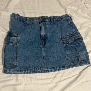 Abercrombie & Fitch Blue Denim High-Rise Skirt